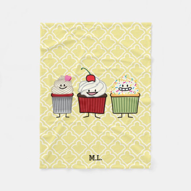 Kuchenfamilien-Zuckerguss besprüht Kirschkuchen Fleecedecke (Vorderseite)