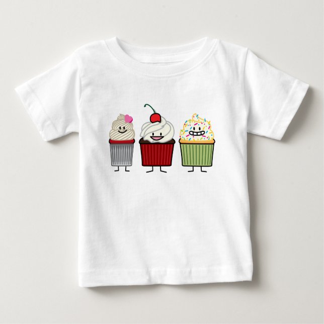 Kuchenfamilienzuckerglasur besprüht baby t-shirt (Vorderseite)