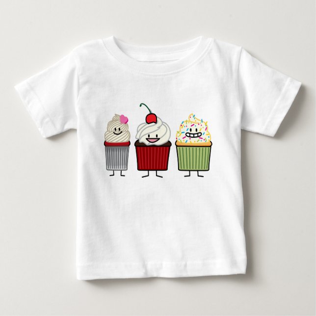 Kuchenfamilienzuckerglasur besprüht baby t-shirt (Vorderseite)
