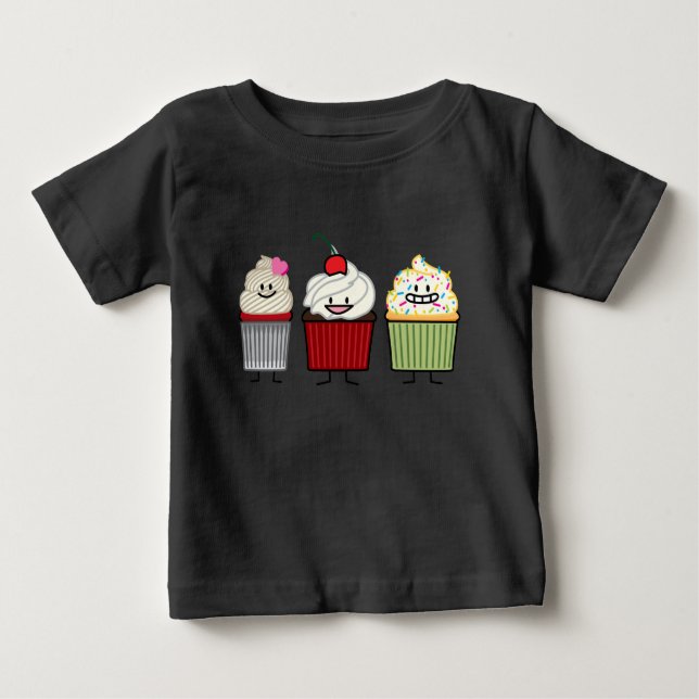 Kuchenfamilienzuckerglasur besprüht baby t-shirt (Vorderseite)