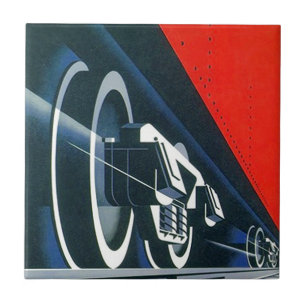Küchenfliesen-Zuglokomotive Vintage Art Deco Fliese