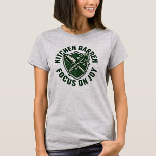Küchengarten Fokus auf Freude Vintage-Abzeichen T-Shirt