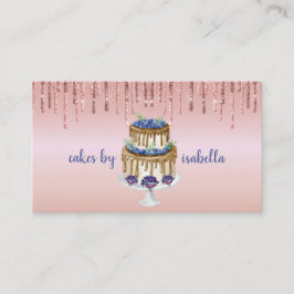 Kuchengebäck Konditorei Koch Glitzer Tropfen Rose Visitenkarte