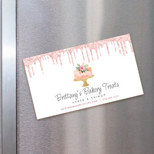 Kuchengebäck Rosa Glitzer Tropfen Konditorei Koch Magnetische Visitenkarte