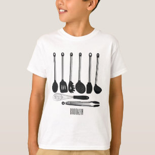 Küchengeräte-Cartoon-Abbildung T-Shirt