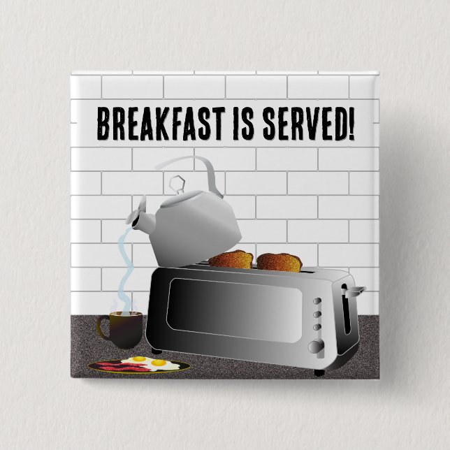 Küchengeräte Frühstück Funny Button (Vorderseite)