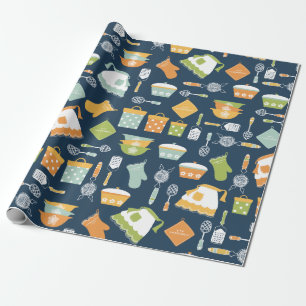 Küchengeschirr-Verpackungspapier im Vintage-Stil Geschenkpapier