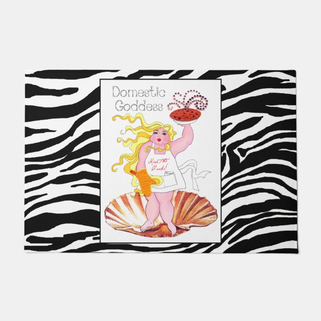 "Küchengöttin" - Küss den Koch! Fußmatte (Vorderseite)