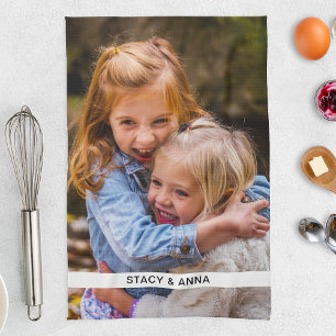 Küchenhandtuch Foto & Name Vorlage Geschirrtuch