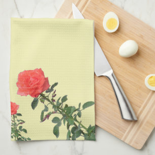 Küchenhandtuch - Langstielige rosa Rosen Geschirrtuch