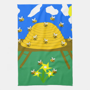 Küchenhandtuch mit Bienenstock-Design Geschirrtuch