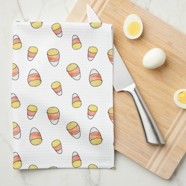 Küchenhandtuch mit Candy Corn im Herbst Geschirrtuch (Viertel Falte)