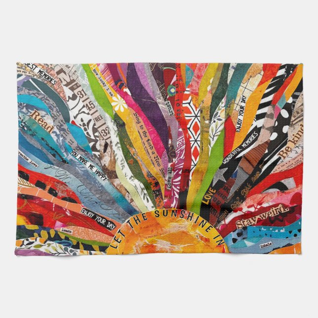 Küchenhandtuch mit Mixed-Media-Sonne Geschirrtuch (Horizontal)