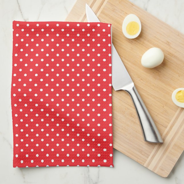 Küchenhandtuch mit Polka-Punkten Geschirrtuch (Viertel Falte)
