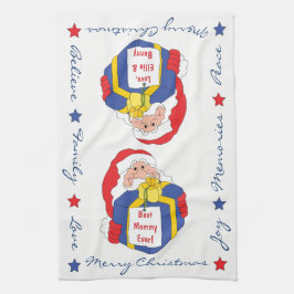 Küchenhandtuch personalisieren "Christmas Santa" H Geschirrtuch