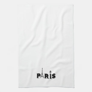Küchenhandtuch schwarz und weiß PARIS Handtuch