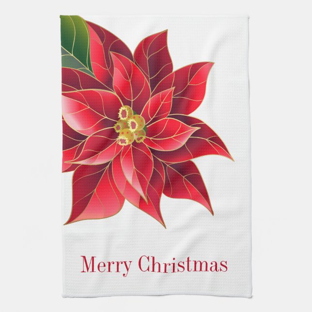 Küchenhandtuch Weihnachten Poinsettia Geschirrtuch (Vertikal)