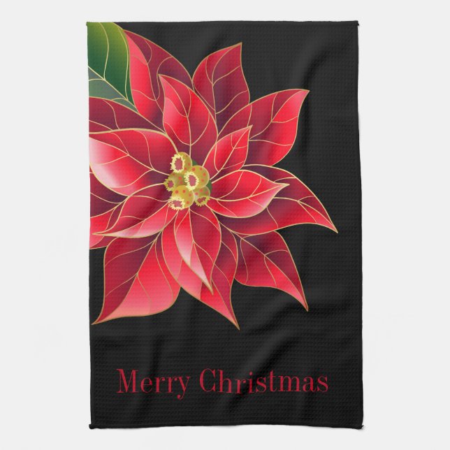 Küchenhandtuch Weihnachten Poinsettia Geschirrtuch (Vertikal)