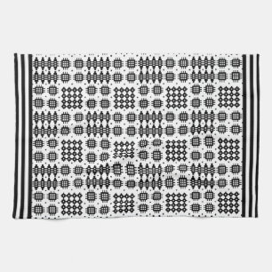 Küchenhandtuch Welsh Tapestyle Design Schwarz auf Geschirrtuch