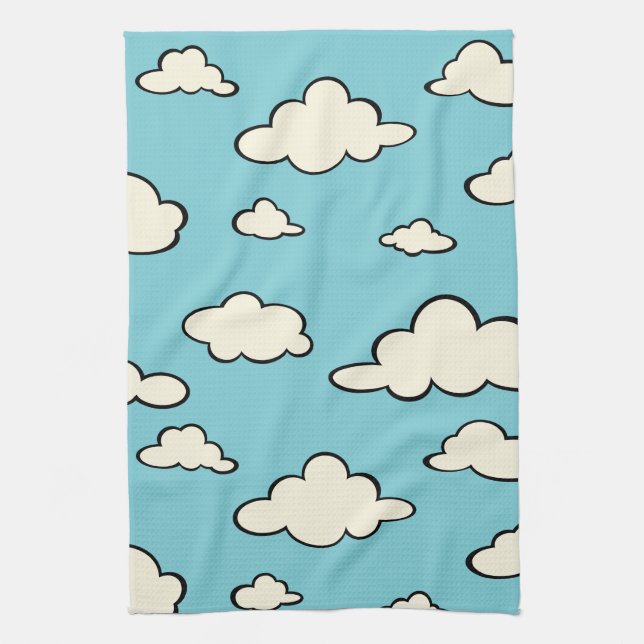 KÜCHENHANDTÜCHER FÜR WUNDERBLAUE SKY CLOUD PATTERN GESCHIRRTUCH (Vertikal)