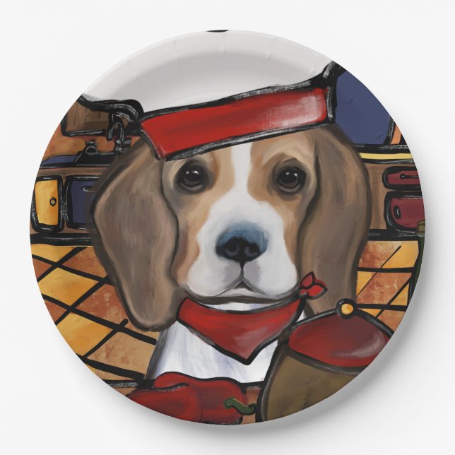 KÜCHENHUND BEAGLE   PAPPTELLER (Vorderseite)