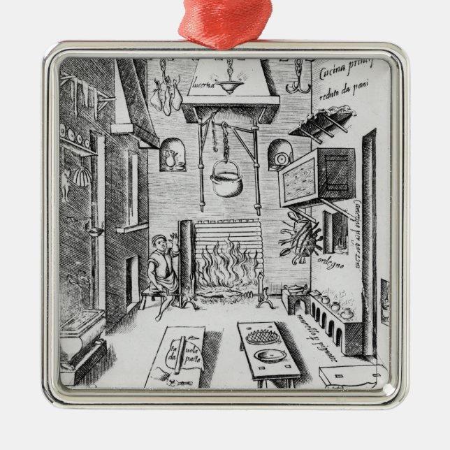 Kücheninnenraum Silbernes Ornament (Vorne)