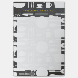 Küchenkollektion im Chalkboard Hintergrund Post-it Klebezettel