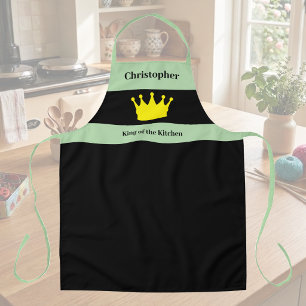 Küchenkönig Name Krone grün Schürze