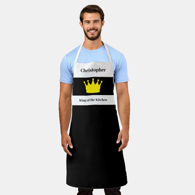 Küchenkönig Name Krone weiß Schürze (Getragen)