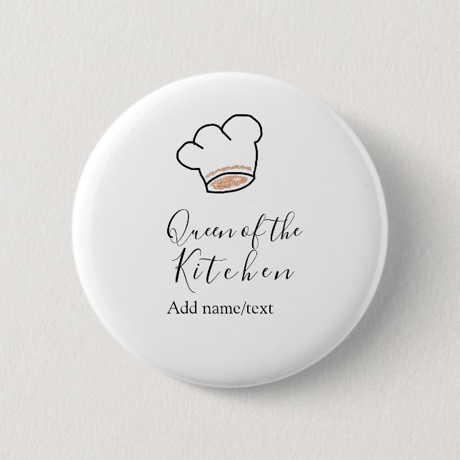 Küchenkönigin Chef kochen Name Krone  Button (Vorderseite)