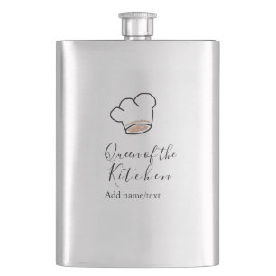 Küchenkönigin Chef kochen Name Krone Flachmann