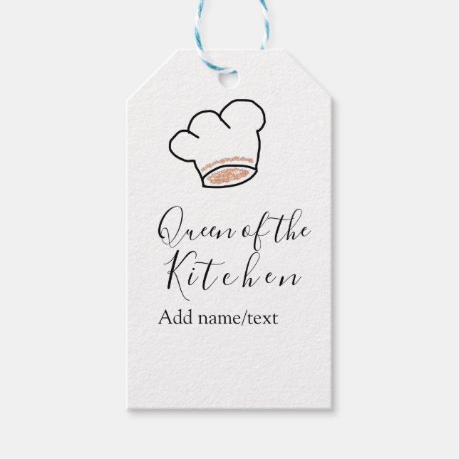 Küchenkönigin Chef kochen Name Krone  Geschenkanhänger (Vorderseite)