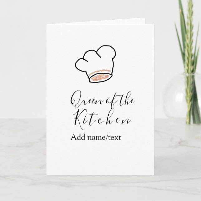Küchenkönigin Chef kochen Name Krone  Karte (Vorderseite)