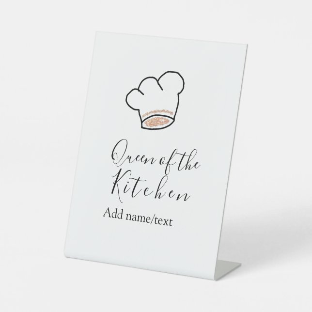 Küchenkönigin Chef kochen Name Krone  Sockelschild (Vorderseite)