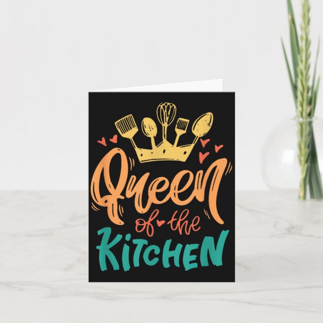 Küchenkönigin Mama Mutter Köchin Muttertag Karte (Vorderseite)