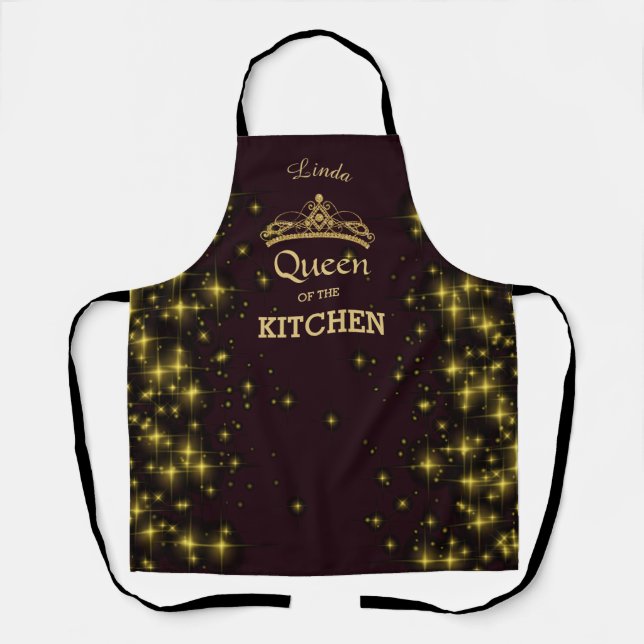 Küchenkönigin mit Diadem und Sternen Schürze (Vorderseite)