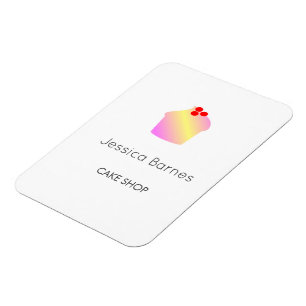 Kuchenkuchen Silhouette weiß Magnet