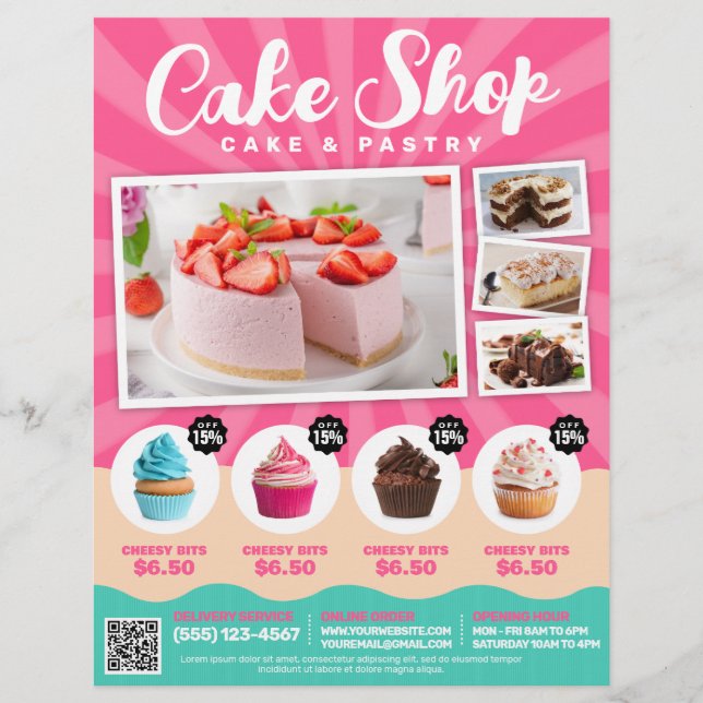 Kuchenladen / Bäckerei / Süßwaren - (Vorlage) Flyer (Vorne)