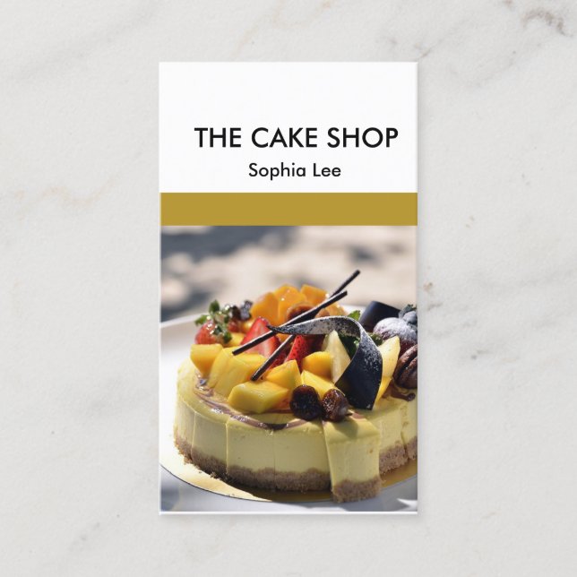 Kuchenladen braun und weiß visitenkarte (Vorderseite)