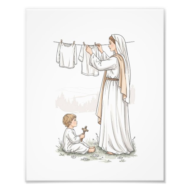 Küchenmadonna, katholischer Fotodruck (Vorne)