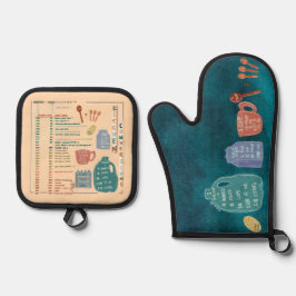Küchenmaße Umrechnungstabelle Ofenhandschuh & Topflappen-Set