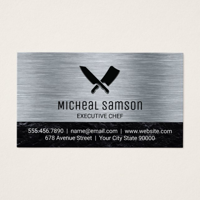 Küchenmesser | Metall gebürstet (Vorderseite)