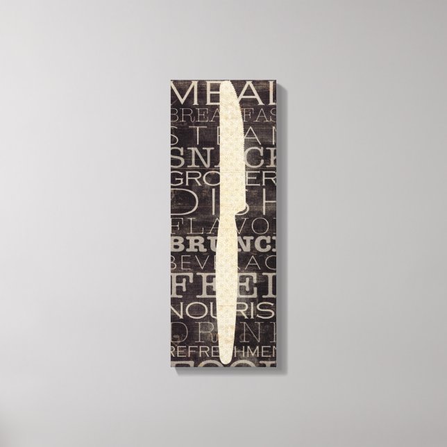 Küchenmesser mit Worten Leinwanddruck (Vorderseite)