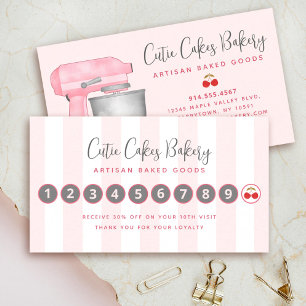 Küchenmixer Blush Rosa Weiße Streifen Bäckerei Che Treuekarte