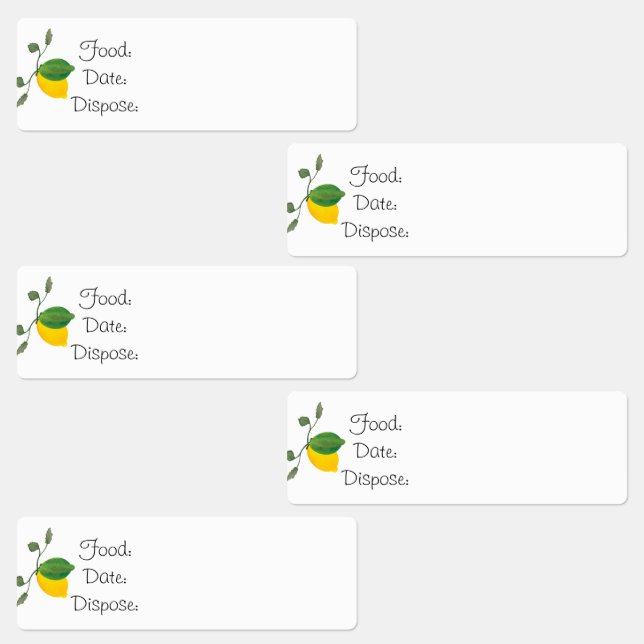 Küchenorganisation Lemon Limon Food Labels Etiketten (Gruppe)