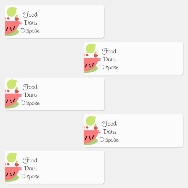 Küchenorganisation Watermelon Food Labels Etiketten (Gruppe)