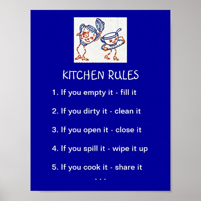 Küchenregeln Poster (Vorne)