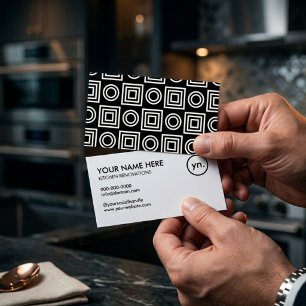 Küchenrenovierung Moderne Geometrische Schwarz & W Visitenkarte