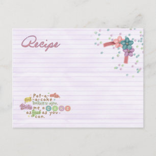 Kuchenrezeptkarte Postkarte