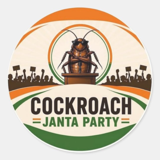 Küchenschaben Janta Partei Logo Aufkleber  (Vorderseite)